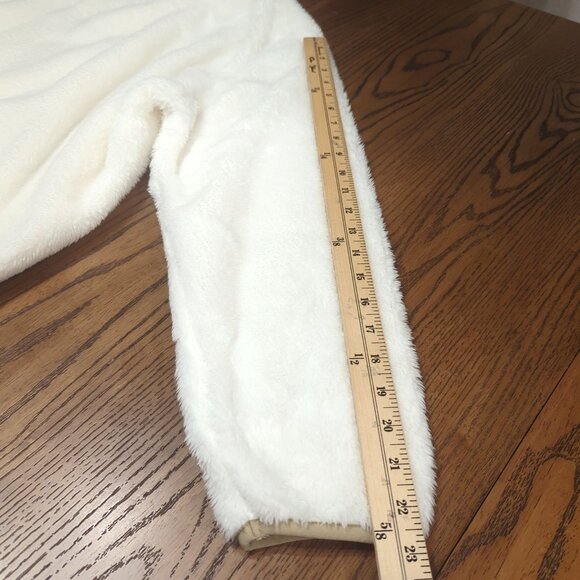 Lands’ End Women’s Fleece Pullover L Ivory Tan Half Zip Sherpa Jacket Soft Cozy - Picture 16 of 16